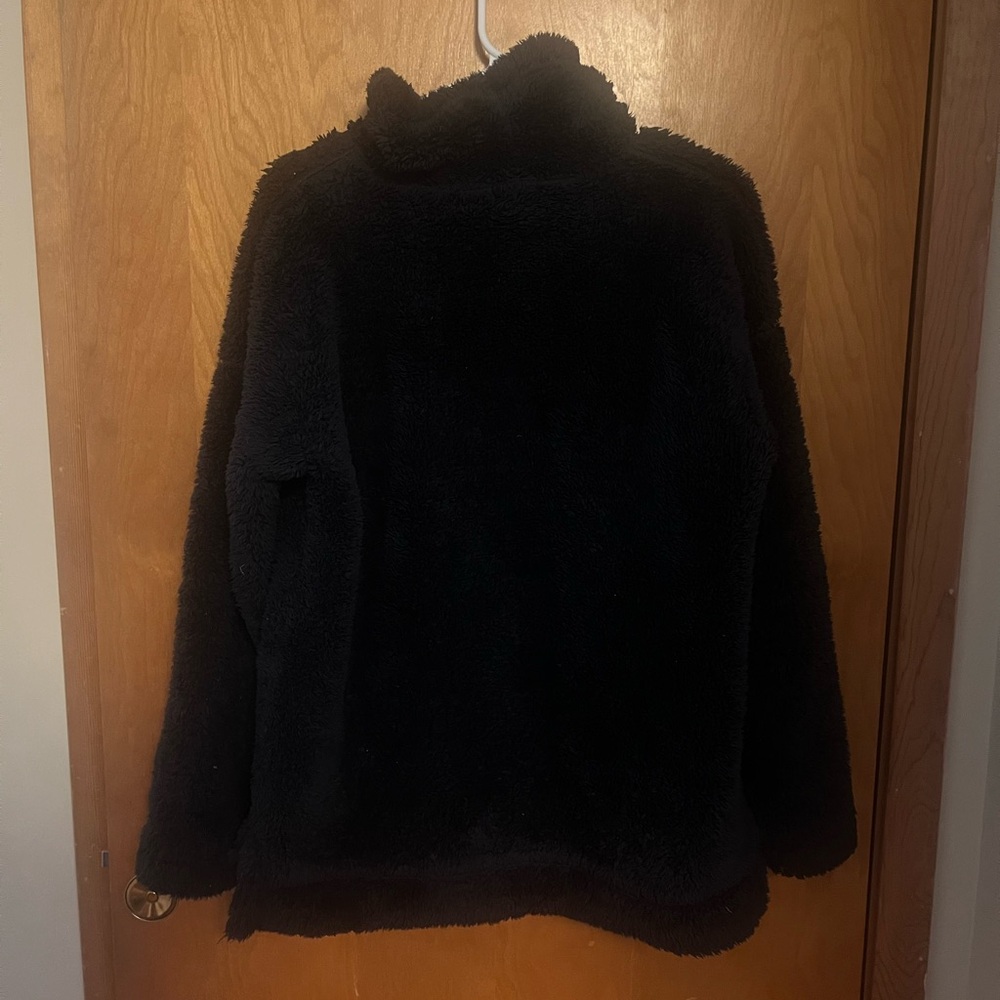 Jones New York Navy Fleece Jacket Sherpa pullover